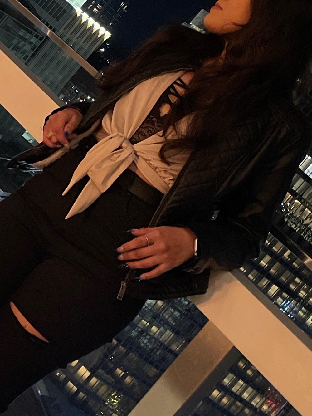 Revamped Champagne Satin Tie-Front Long Sleeve Crop Top